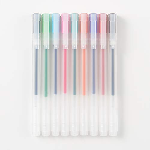 MUJI Tinta de Gel Bolígrafo Tipo de Tapa 9-Piezas Juego, 0,5 mm Tamaño Punta