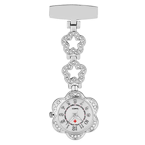 N / A Dimensión de una Variable del Reloj de Bolsillo Brillante Estrella del Diamante de Regalo Hebilla de Reloj de Cuarzo del Reloj para Mujeres Hombres (Color : Silver Star)