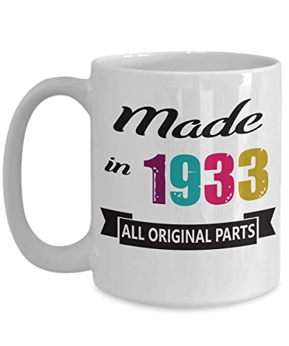 N\A Hecho en 1933 Taza de café - Feliz cumpleaños número 86, 87 Ideas de Regalo para él, Sus Mujeres, Hombres, Amigo - Regalo para 86, 87 años - Taza Taza de té Navidad, Navidad 11oz