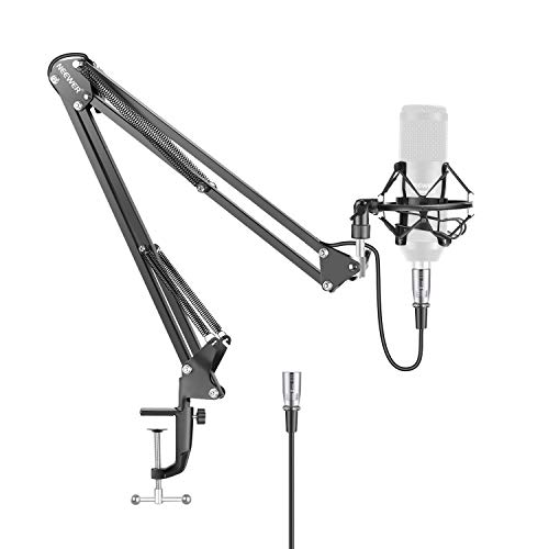 Neewer nw-35 Metal suspensión Boom Scissor - Brazo soporte con built-in cable, XLR de macho a hembra montaje de choque y cuadro de montaje abrazadera, Negro