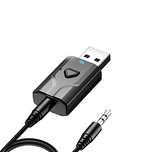 NETVIP Adaptador Bluetooth 5.0 USB 2-en-1 Transmisor y Receptor Bluetooth, Jack 3,5mm Receptor Audio Música Baja Latencia, Inalámbrico Bluetooth para TV, Sistemas de Sonido para automóviles