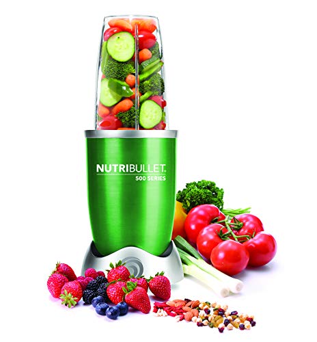 Nutribullet NB5-0628-G - Extractor de nutrientes con recetario en español, base motor de alta capacidad, 500 W, 20.000 rpm, incluye varios accesorios, color verde