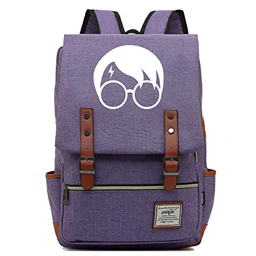 NYLY Harry Potter Lightning Avatar Mochila de Senderismo Mochila Almuerzo Bolsa Retro Universidad Estilo Unisex Grande Púrpura