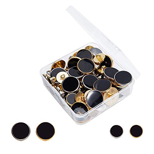 OLYCRAFT, 80 Uds, Botones de Metal para Chaqueta, Botones de Vástago Plano de Latón, 15 mm, 22 mm, Conjunto de Botones para Trajes Antiguos Vintage para Chaqueta, Trajes, Abrigos