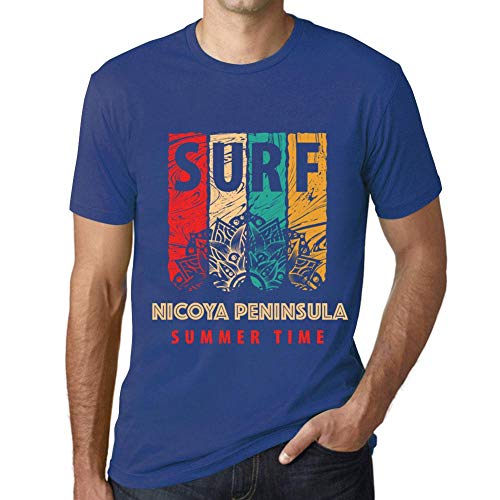 One in the City Hombre Camiseta Vintage T-Shirt Gráfico Surf Summer Time NICOYA Peninsula Azul Real