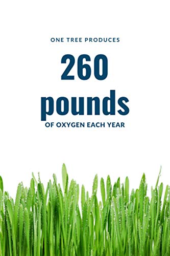 One Tree Produces 260 Pounds Of Oxygen Each Year: Lined Motivational School Notebook, Journal, Diary, Draw and Write