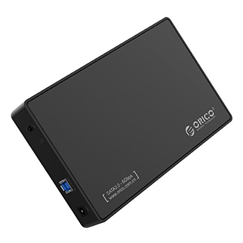 ORICO Carcasa para Discos Duros HDD de 3.5", USB 3.0 a SATA Disco Duro Caja, Soporta UASP y Discos Duros hasta 8 TB,Libre de Herramientas,Negro
