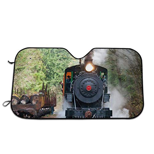 Osmykqe Locomotora de tren negro con temática de vapor para interior parabrisas de coche, kit de decoración para vehículos al aire libre, accesorios para coche para mujeres y hombres