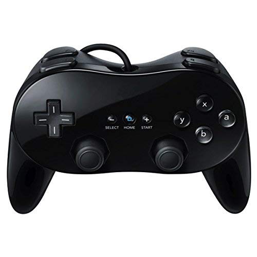 OSTENT Wired Classic Controller Pro Compatible para Nintendo Wii Remote Console Video Game Color Negro