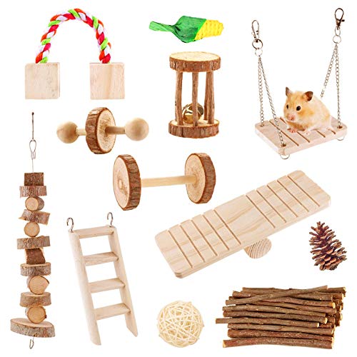 Comprar Mascotas ejercicio animales pequeños hámster balancín juguete  hámster casa juego juguetes conjunto columpio colgante de madera