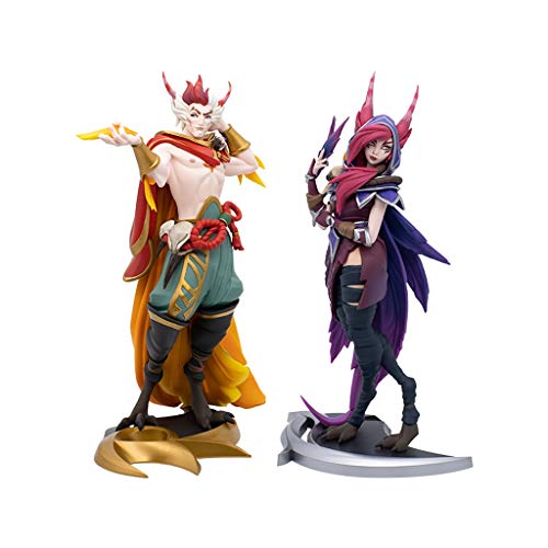 para Liga de Legends Game Figuras, LOL Series Sculpture: Xayah/Rakan (XL), Modelos de Resina exquisitos y Frescos, Colecciones Estatua de Escritorio o gabinetes de visualización