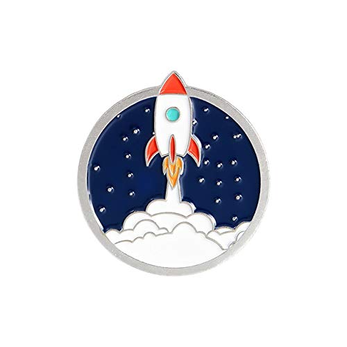 Pin de esmalte personalizado astronauta nave espacial Rocket OVNI broche insignia para bolsa de solapa Pin estilo 9