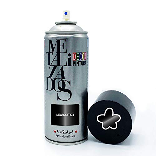 Pintura Spray METALIZADA Negro METALIZADA 400ml imprimacion para madera, metal, ceramica, plasticos / Pinta Radiadores, bicicleta, coche, plasticos, microondas, graffiti