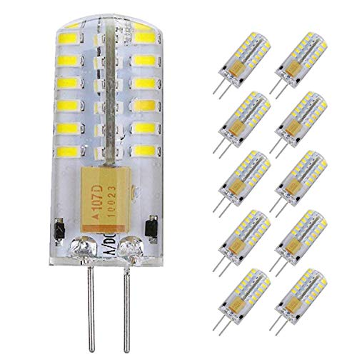 Pocketman Paquete de 10 3 Watt AC/DC 12V G4 Bombillas LED Equivalente a la lámpara halógena de 30W, 6000k Luz fría