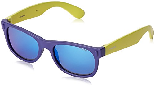 Polaroid P0115 JY UDF Gafas de sol, Azul (Bluette Lime/Grey Blue Mirror Polarized), 46 Unisex Niños