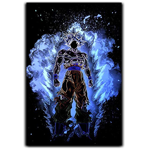 Póster de Dragon Ball Z, impresión 3D, arte de pared para sala de estar, Little Goku of Heroes Soul of the Ultra Instinct David Onaolapo Dbz Tribute The Legacy of Son Goku II 50 x 76 cm