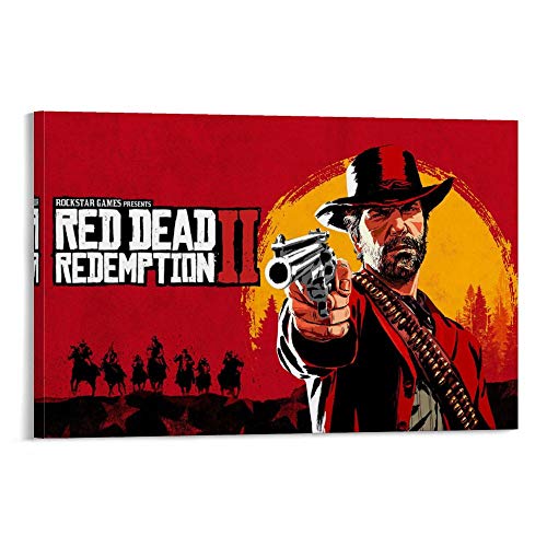 Póster de Game Poster-Red Dead Redemption 2 Lienzo artístico para pared y decoración de dormitorio moderno de 60 x 90 cm