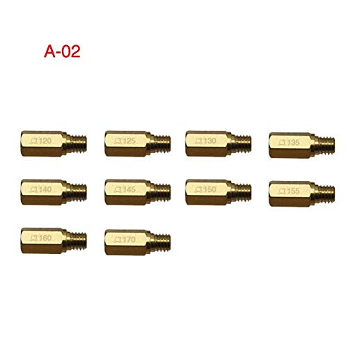 QIUXIANG 10pcs Set Lenta/Pilotos de Caza o Main Jet en Forma for PWK Keihin CVK OKO Mikuni KOSO de la Motocicleta carburador Vice Inyectores Boquilla (Color : A 02)