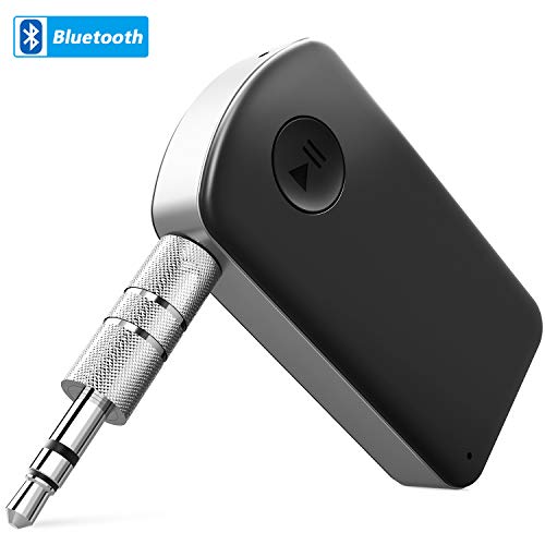 Receptor Bluetooth, TedGem Bluetooth para Coche Receptor Bluetooth Jack Receptor Bluetooth Coche con Salida Estéreo Auxiliar de 3.5 mm Micrófono Incorporado para Sistema de Sonido Audio y Música