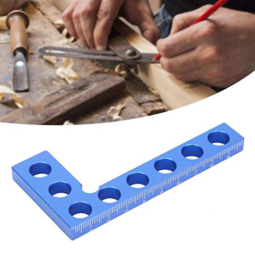 Regla de ángulo recto Regla de posicionamiento Regla de 90 grados Regla métrica de aleación de aluminio resistente a la corrosión Azul para carpintero para trabajo manual