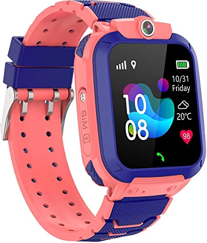 Reloj inteligente para niños, resistente al agua, reloj despertador con localizador de pistas, chat de voz, SOS anti-perdida, compatible con Android e iOS, regalos para niños