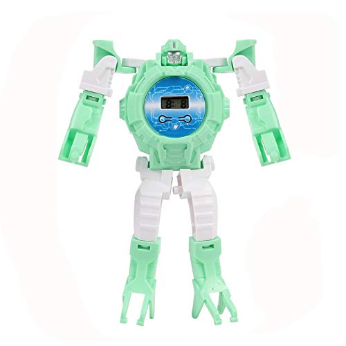 Reloj Transformers para Niños, Dibujos Animados Electrónicos Reloj de los Niños Transformadores Robot Juguete Deformación Reloj de los Niños Creativo Hecho a Mano Deformación