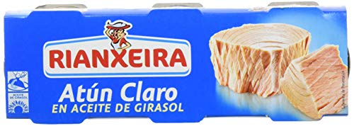 Rianxeira, Conserva de atún claro en aceite de girasol- 18 latas de 80 gr. (Total: 1440 gr.)