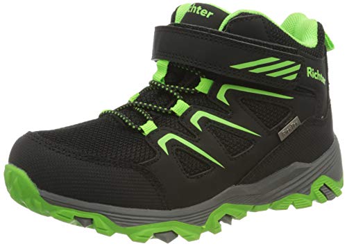 Richter Kinderschuhe TR-1 9256-8172, Zapatillas para Caminar para Niños, 9901black/neon Green, 32 EU