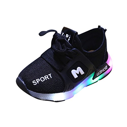 Riou Zapatos LED Niños Niñas 7 Color Zapatillas Deportivas Unisex Zapatillas de Correr Transpirables Antideslizante Zapatillas Ligeras Chicos Chicas Zapatos Calzado