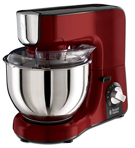 Russell Hobbs Desire - Robot de cocina (1000 W, Bol Inox de 5 l, Accesorios y Jarra para Batir, Rojo) - ref. 23480-56