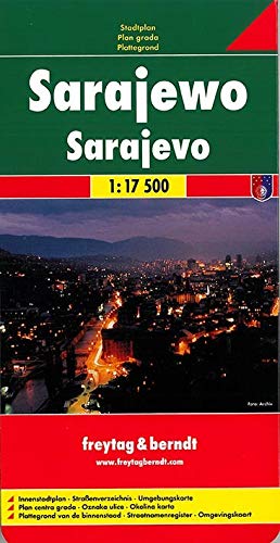 Sarajevo, plano callejero. Escala 1:17.500. Freytag & Berndt.: City Map 1:17, 500: PL 132 CP