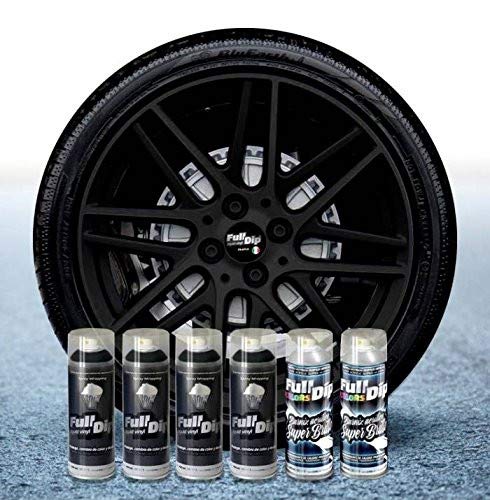 Sophisticauto Full Dip Packs Ahorro Llantas 6 Sprays Negro Metalizado Brillo