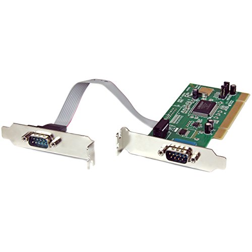 StarTech.com PCI2S550_LP - Tarjeta adaptadora PCI de 2 Puertos Serie RS232, Negro