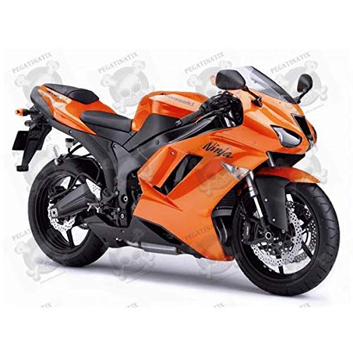 Stickers Decals Compatible Kawasaki ZX-6R Year 2007 Orange Size Original