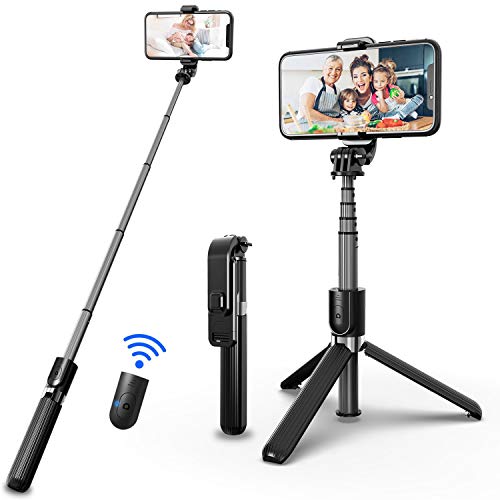 SYOSIN Palo Selfie Trípode, Bluetooth Selfie Stick Movil Deportivo Extensible de Control Remoto para Viaje Autofoto, Gopro, Cámara de acción y teléfonos