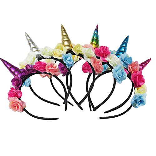 THEE 6pcs Tocado de Unicorn Diadema de Pelo Disfraz Decorativo