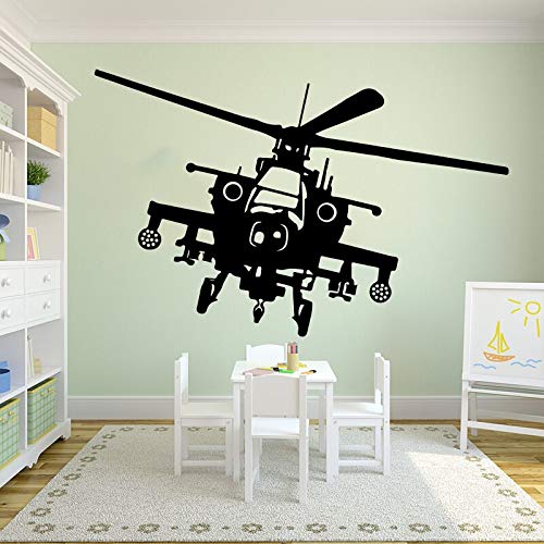 Tianpengyuanshuai Helicóptero avión Etiqueta de la Pared helicóptero Militar Caza de Combate calcomanía de Pared bebé Vinilo decoración 67X43cm