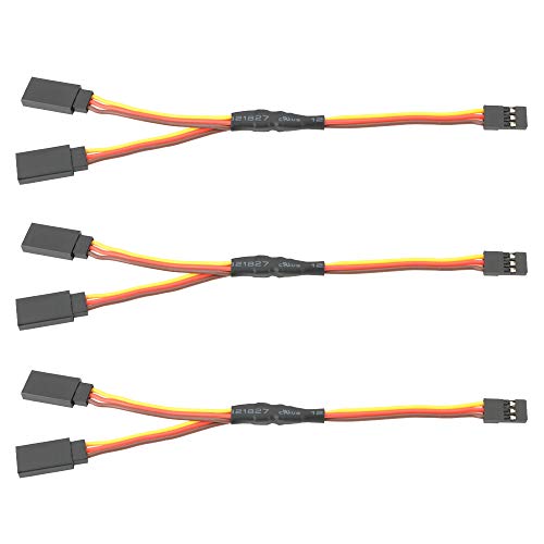 TOOHUI 3Pcs 150mm Cable de Extensión Servo Y Divisor para JR Futaba RC Accesorios, Extensión Wire para RC Coche Avión Helicóptero Drone, Expert Electronics Harness(un Macho a Dos Conectores Hembra)