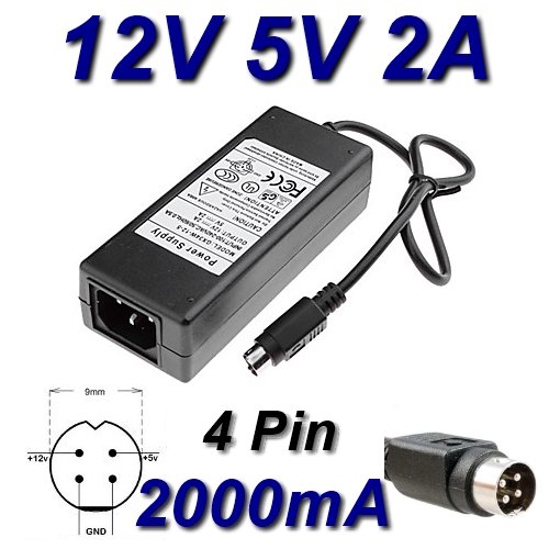 TOP CHARGEUR * Adaptador Alimentación Cargador Corriente 12V 5V 2A 4 Pin Reemplazo Recambio Packard Bell TR-05HDD