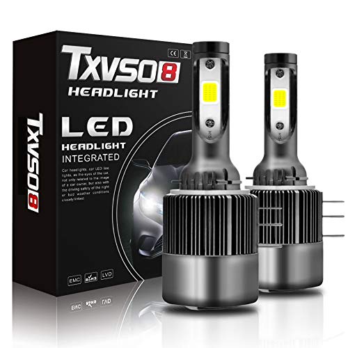 TXVSO8 Bombilla H15 LED,Bombillas para Coche Faros Delanteros,Reemplazo de la Luz Halógena,26000LM 9V-32V 110W 6000K 2 Unids