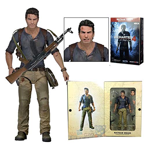 Uncharted Figura 4 Nathan Drake Ladrón de Nathan Drake Figura de acción de PVC coleccionable modelo de juguete (color: con caja)