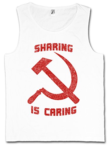 Urban Backwoods Sharing Is Caring Hombre Camiseta Sin Mangas Men Tank Top Blanco Talla 2XL