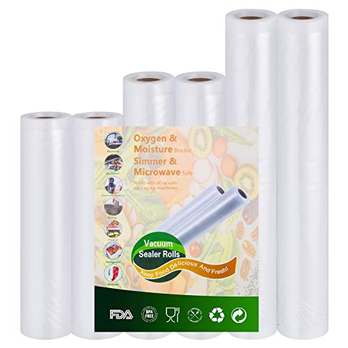 Vacío-Rollos para almacenaje-Alimentos Sous-Vide Cocina aprobación - 6 rolls 15x300cm y 20x300cm y 28x300cm de la FDA y BPA Free