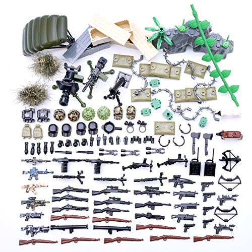 Vengo 150 Piezas Juguete de Armas Militares, WW2 Minifiguras Armas para Soldados Militares Swat, Compatible con Lego