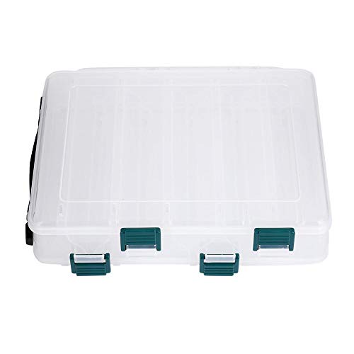 VGEBY1 Caja de señuelos, Accesorio de Pesca de Gran Capacidad de plástico Transparente Lateral Doble Caja de cebos de Pesca(14 cuadrícula)