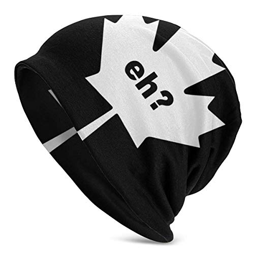 Viplili Gorro de Abrigo, Canada Maple Leaf Black White Slouchy Gorro de Lana for Men Women - Casual Hip-Hop Skull Cap Baggy Gorro de Punto Hip-Hop Winter Hat