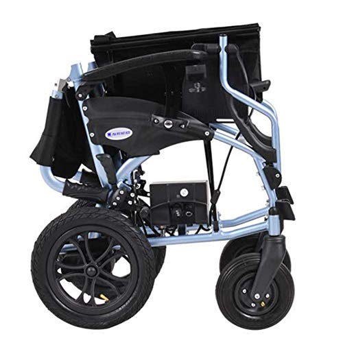 WANGXN Silla de Ruedas Plegable, cómodo, Ajustable, apoyabrazos, diseño y Rueda Trasera antivuelco para los Ancianos Scooter batería de Litio Desmontable