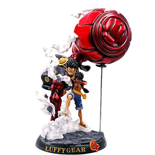 WCCCY One Pieces Monkey D Luffy Anime Action Figura Modelo 52cm Gear 4 Battle Scene Statue Colección Juguete