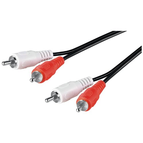 Wentronic-Cable de audio y vídeo, 2 x RCA macho a 2 x RCA macho a macho, 0,5 m Lot de 5