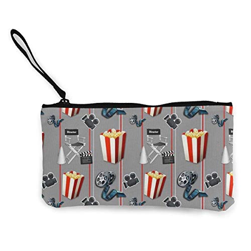 Yuanmeiju Monedero Unisex, Bolsos para Monedas, películas Watcher Palomitas de maíz para Mujer Monedero de Lona para Mujer Mini Monedero para Cambio, portatarjetas, Billetera para teléfono